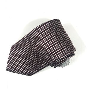 Tommy Hilfiger Silk Tie Maroon Burgundy Polka Dot Silver Dots Made in USA